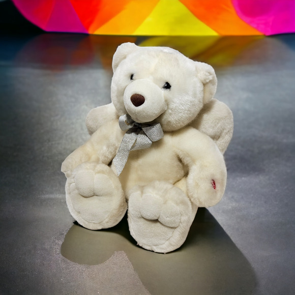 Angel Bear Plush Says Bedtime Prayer B&B Toymaker OffWhite/Soft Animal Wings 15" - Picture 2 of 10